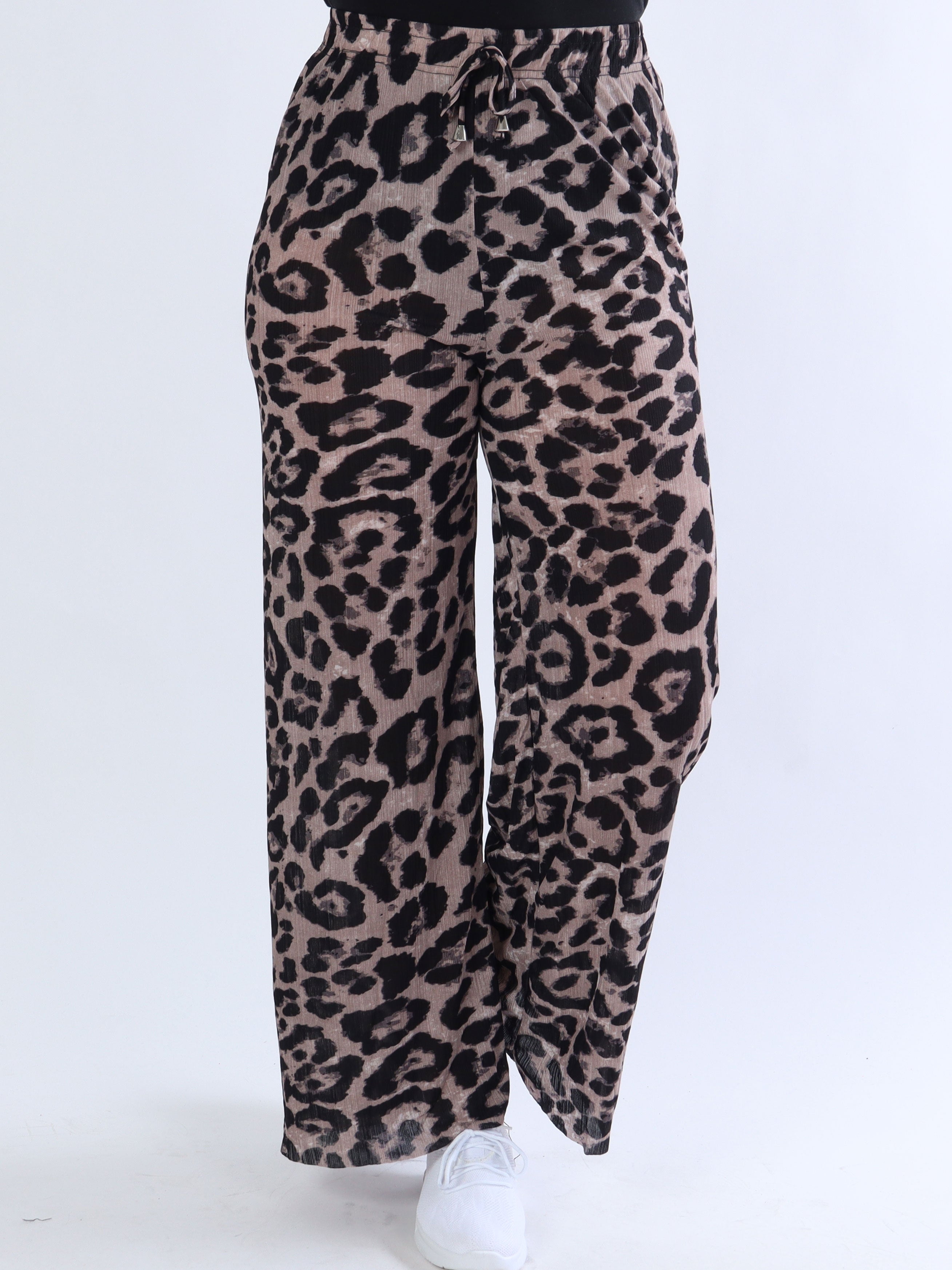 Pianora - Långa byxor i leopardmönster